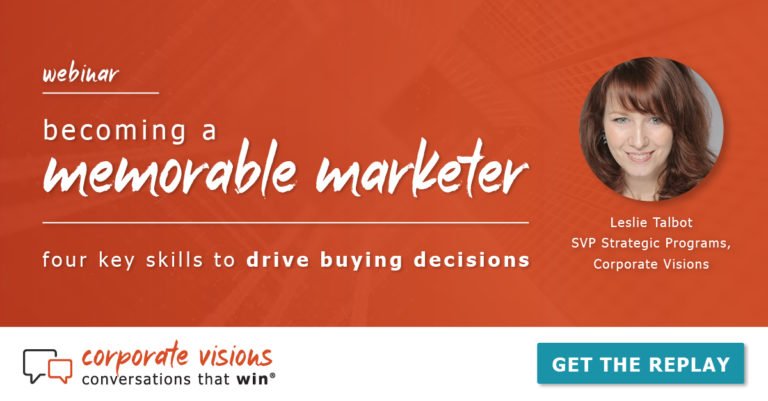 Four Key Marketing Skills to Drive Buying Decisions presented by Leslie Talbot - Webinar cover