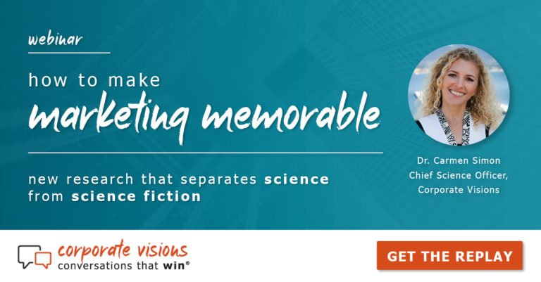 How to Make Marketing Memorable presented by Dr. Carmen Simon - Webinar cover