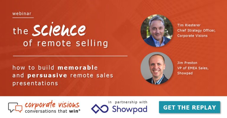 The Science of Remote Selling presented by Tim Riesterer and Jim Preston - Webinar cover
