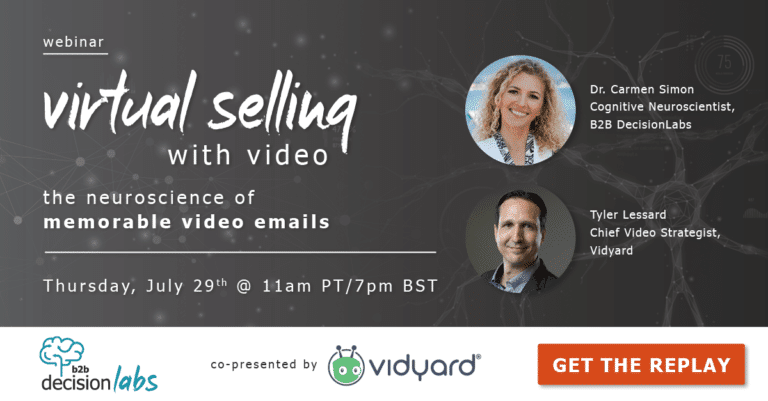 The Neuroscience of Selling with Video Email presented by Dr. Carmen Simon and Tyler Lessard - Webinar cover