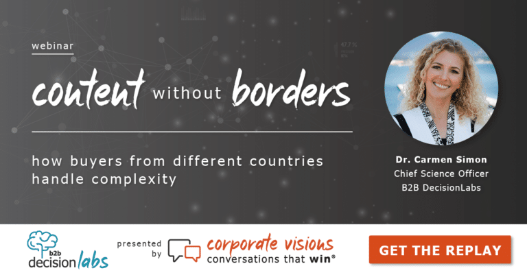 Content without Borders - How Buyers from Different Countries Handle Complexity presented by Dr. Carmen Simon