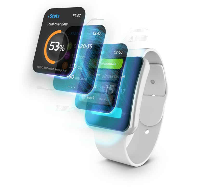 Smartwatch displaying data