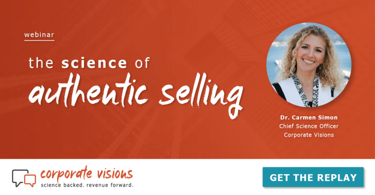 The Science of Authentic Selling Presented by Dr.Carmen Simon - Webinar cover