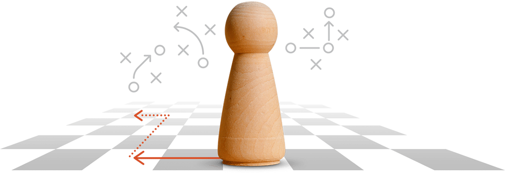 Chess pawn on chess board