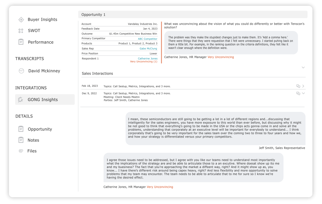 TruVoice dashboard displaiyng insights for an account