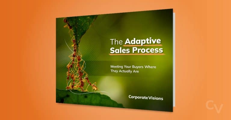The Adaptive Sales Process e-book cover over a light orange background