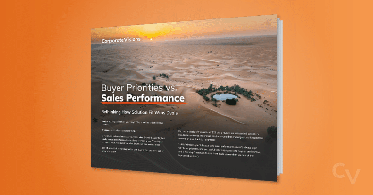 Buyer Priorities vs. Sales Performance: Rethinking How Solution Fit Win Deals - Winsight cover over a light orange background