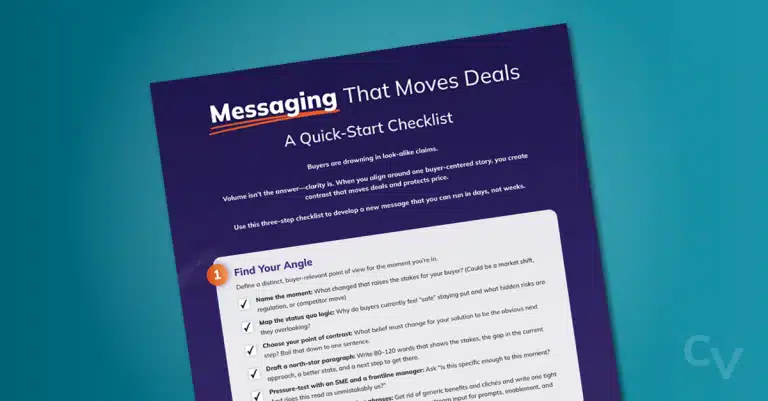 Checklist: Messaging That Moves Deals - Tool cover over a dark teal background