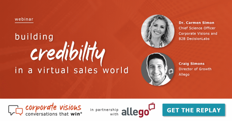 Building Credibility in a Virtual Sales World presented by Dr. Carmen Simon and Craig Simons - Webinar cover