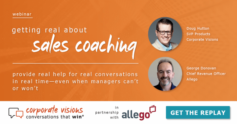 Getting Real About Sales Coaching presented by Doug Hutton and George Donovan - Webinar cover
