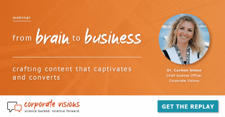 From Brain to Business presented by Dr. Carmen Simon - Webinar cover