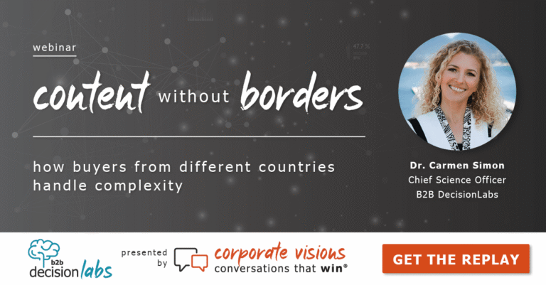 Content without Borders - How Buyers from Different Countries Handle Complexity presented by Dr. Carmen Simon