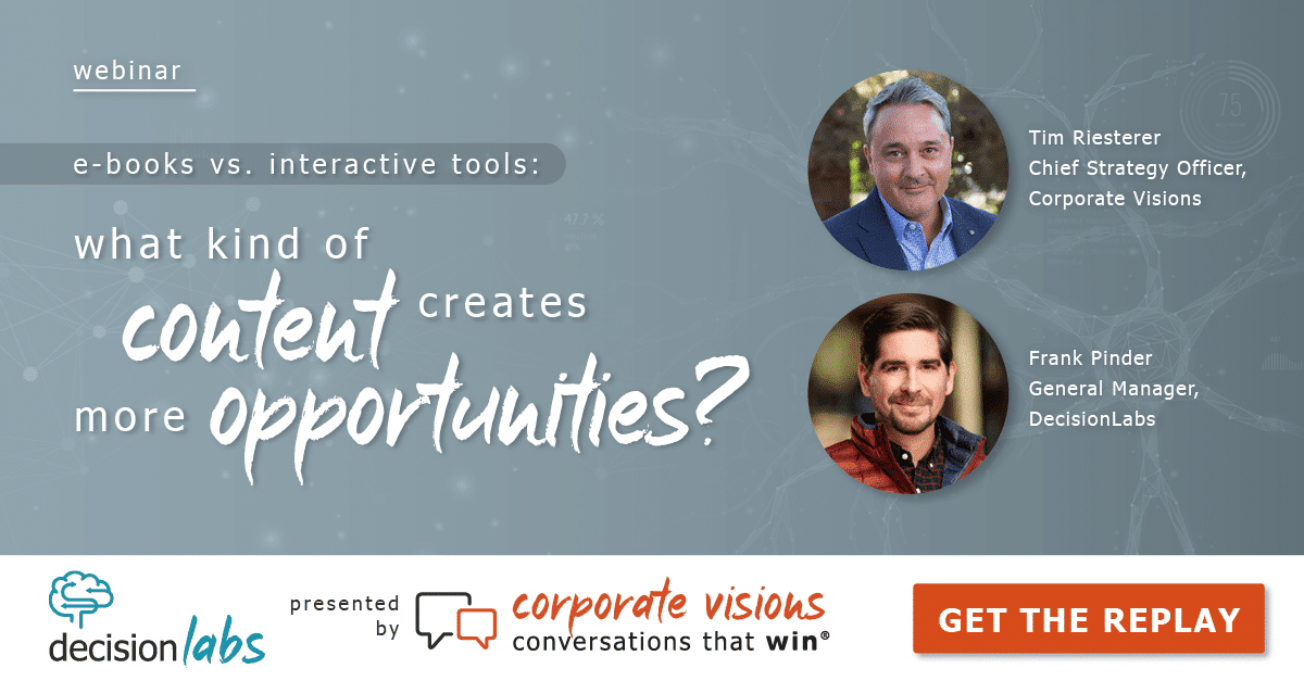 What Kind of Content Creates More Opportunities? presented by Tim Riesterer and Frank Pinder - Webinar cover