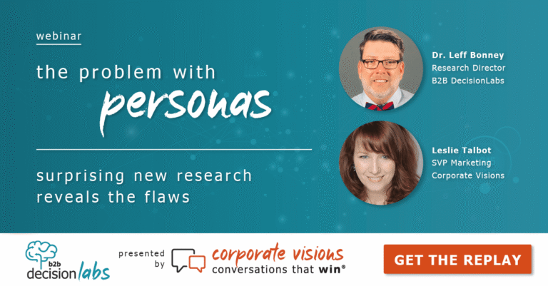 The Problem with Personas - Surprising New Research Reveals the Flaws presented by Dr. Leff Bonney and Leslie Talbot - Webinar cover