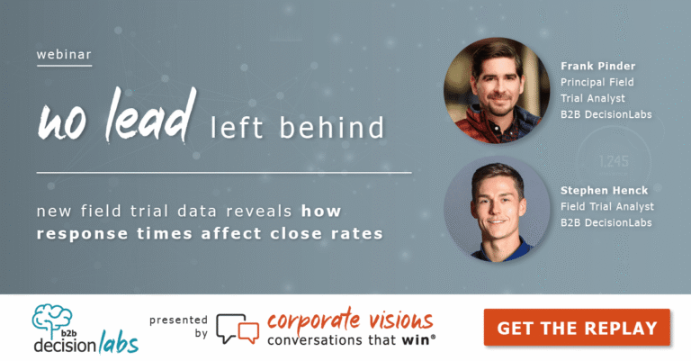 No Lead Left Behind - New Field Trial Data Reveals How Response Times Affect Close Rates presented by Frank Pinder and Stephen Henck