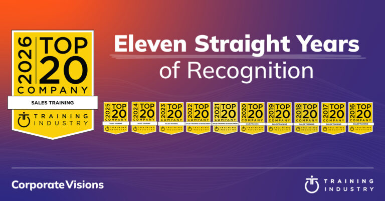 Corporate Visions Is a Top 20 Sales Training Provider