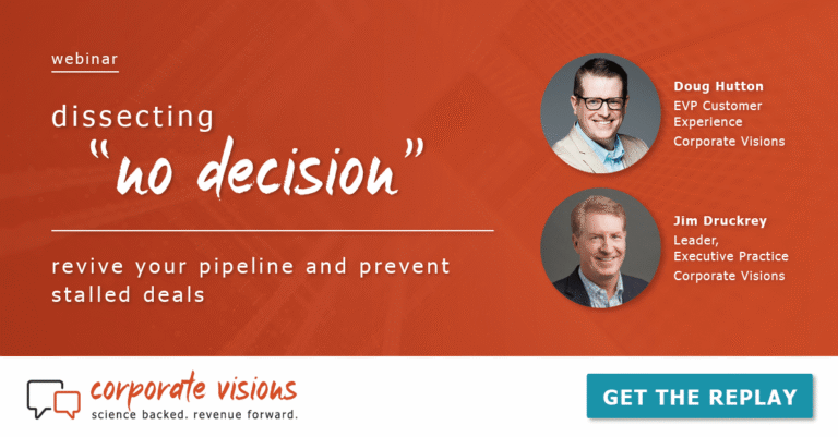 Webinar Replay: Dissecting “No Decision” - Revive Your Pipeline and Prevent Stalled Deals presented by Doug Hutton and Jim Druckrey - Webinar Cover