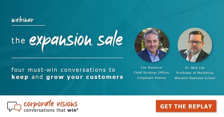 The Expansion Sale presented by Tim Riesterer and Dr. Nick Lee - Webinar cover