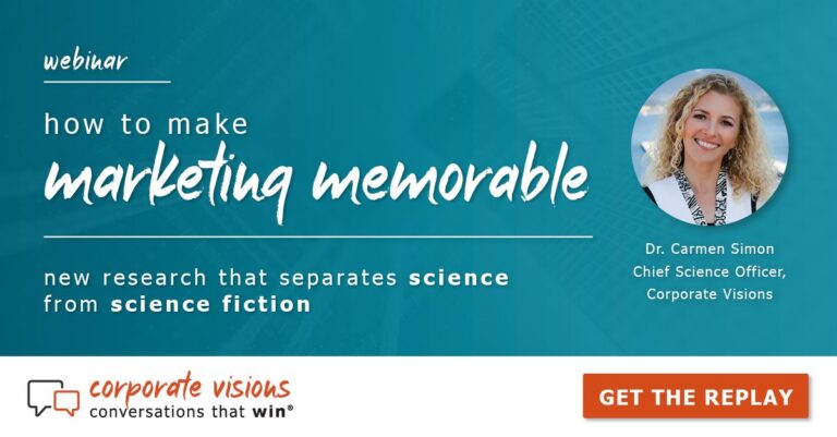 How to Make Marketing Memorable presented by Dr. Carmen Simon - Webinar cover