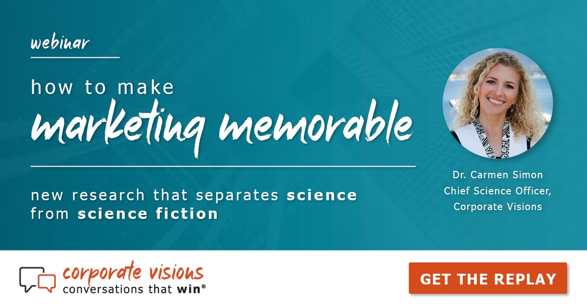 How to Make Marketing Memorable presented by Dr. Carmen Simon - Webinar cover