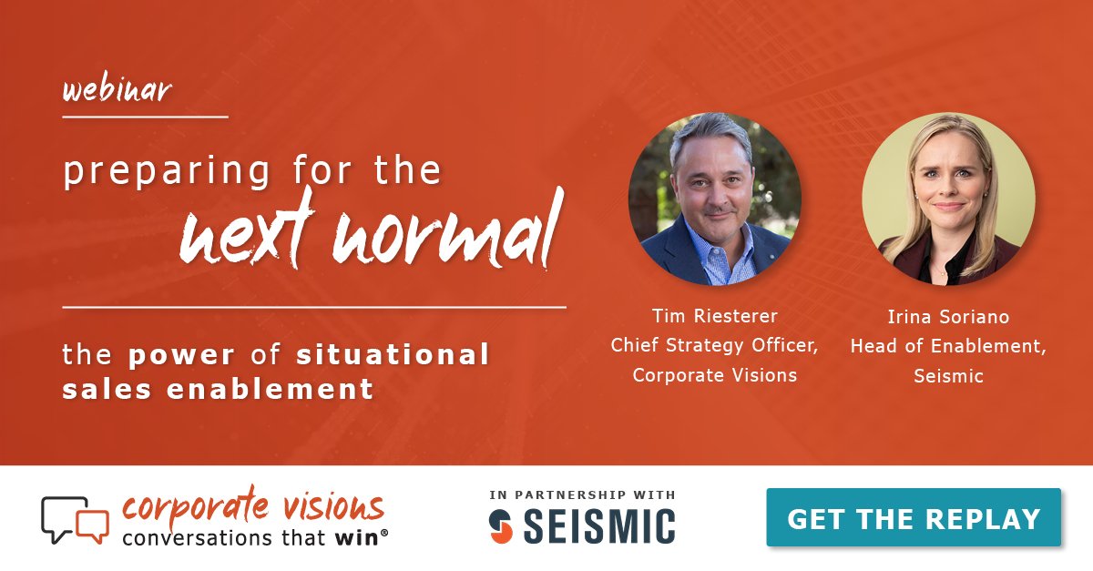 The Power of Situational Sales Enablement presented by Tim Riesterer and Irina Soriano - Webinar cover