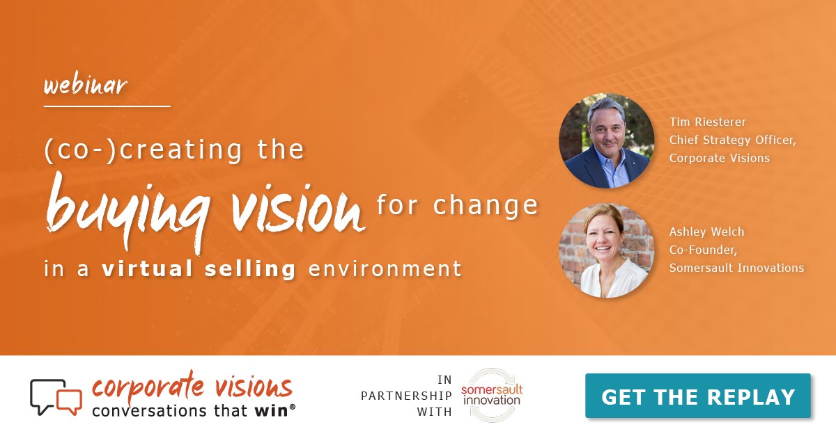 (Co-)Creating the Buying Vision for Change presented by Tim Riesterer and Ashley Welch - Webinar cover