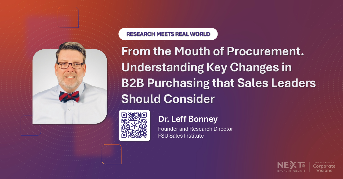 From the Mouth of Procurement. Understanding Key Changes in B2B Purchasing that Sales Leaders Should Consider - NEXT replay cover