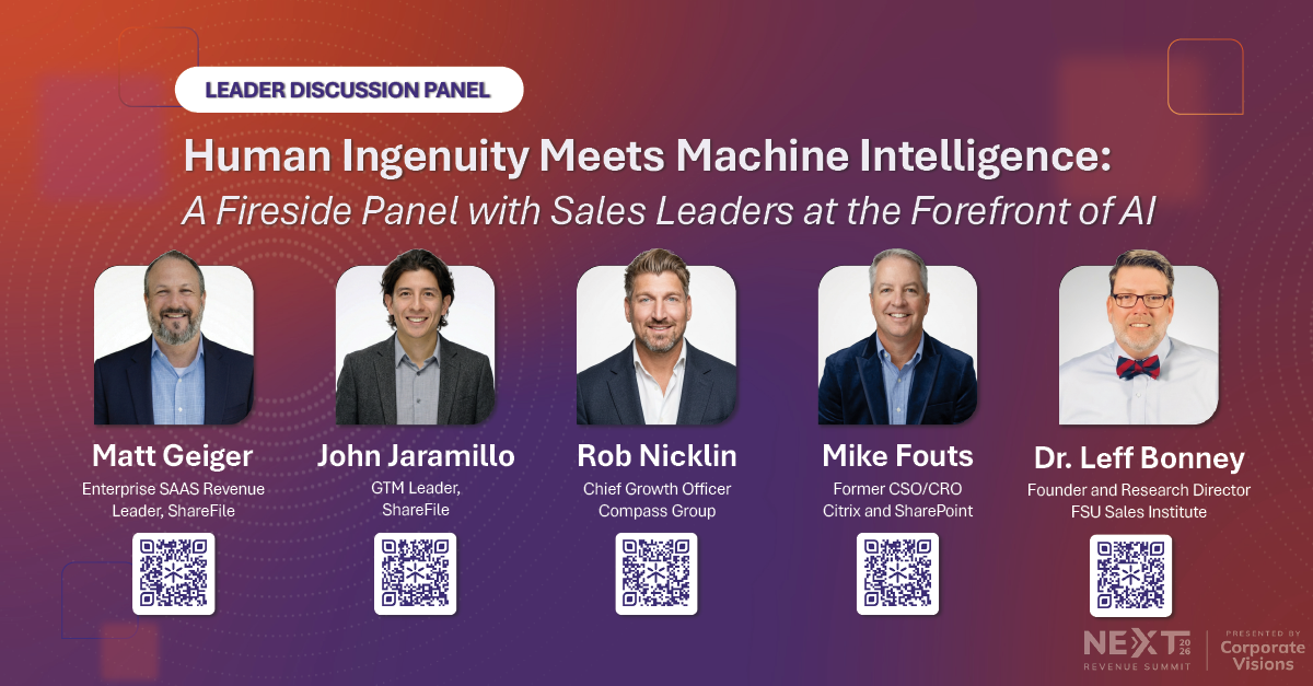 Human Ingenuity Meets Machine Intelligence: A Fireside Panel with Sales Leaders at the Forefront of AI - NEXT replay cover