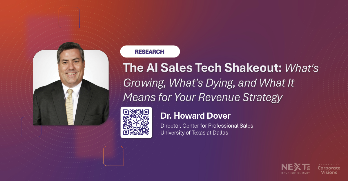 The AI Sales Tech Shakeout: What's Growing, What's Dying, and What It Means for Your Revenue Strategy - NEXT replay cover